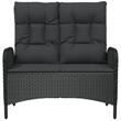 vidaXL Reclining Garden Bench in Black