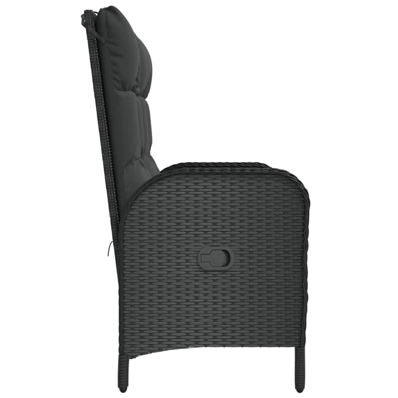 vidaXL Reclining Garden Bench in Black