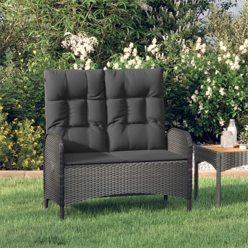 vidaXL Reclining Garden Bench in Black