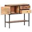 vidaXL Natural Mango Wood Sideboard in Brown/Black Iron