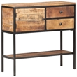 vidaXL Natural Mango Wood Sideboard in Brown/Black Iron