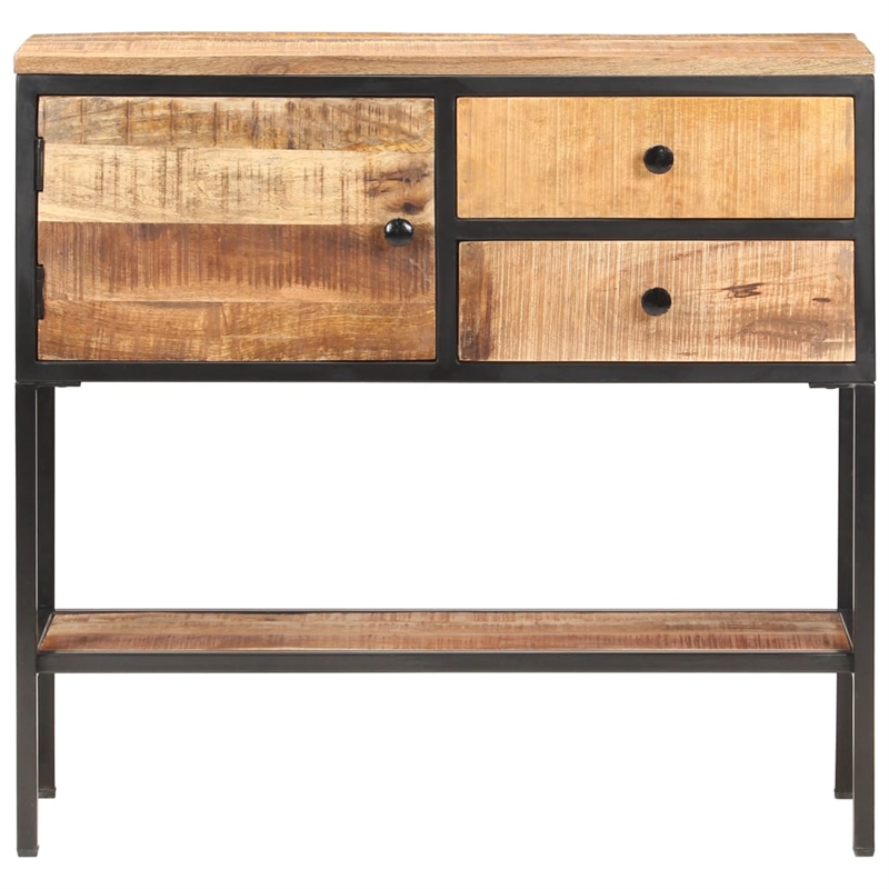 vidaXL Natural Mango Wood Sideboard in Brown/Black Iron