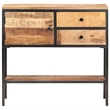 vidaXL Natural Mango Wood Sideboard in Brown/Black Iron