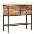 vidaXL Natural Mango Wood Sideboard in Brown/Black Iron