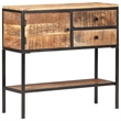 vidaXL Natural Mango Wood Sideboard in Brown/Black Iron