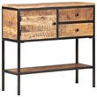 vidaXL Natural Mango Wood Sideboard in Brown/Black Iron