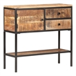 vidaXL Natural Mango Wood Sideboard in Brown/Black Iron