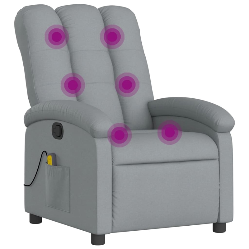 vidaXL Massage Recliner Chair in Light in Gray