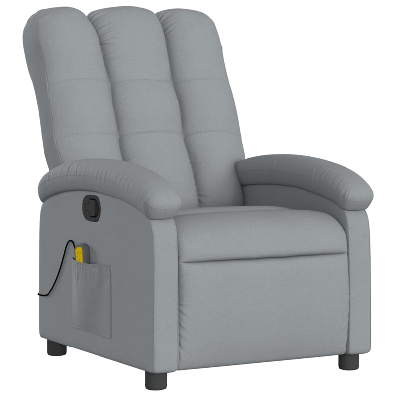 vidaXL Massage Recliner Chair in Light in Gray