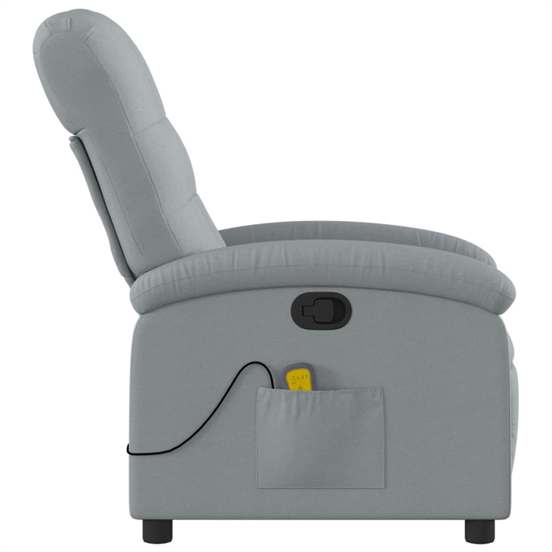 vidaXL Massage Recliner Chair in Light in Gray