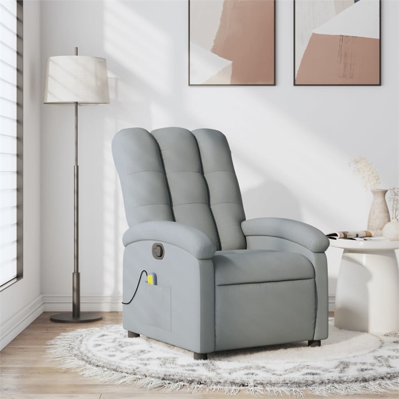 vidaXL Massage Recliner Chair in Light in Gray