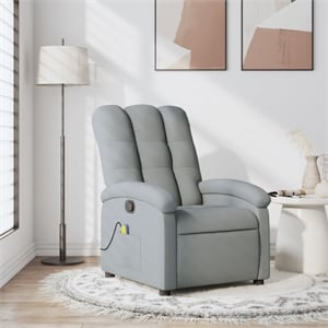 vidaXL Massage Recliner Chair in Light in Gray
