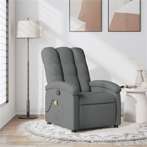 vidaXL Polyester Single Massage Recliner Chair in Dark Grey