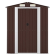 vidaXL Galvanized Steel Large Garden Shed in Dark Brown