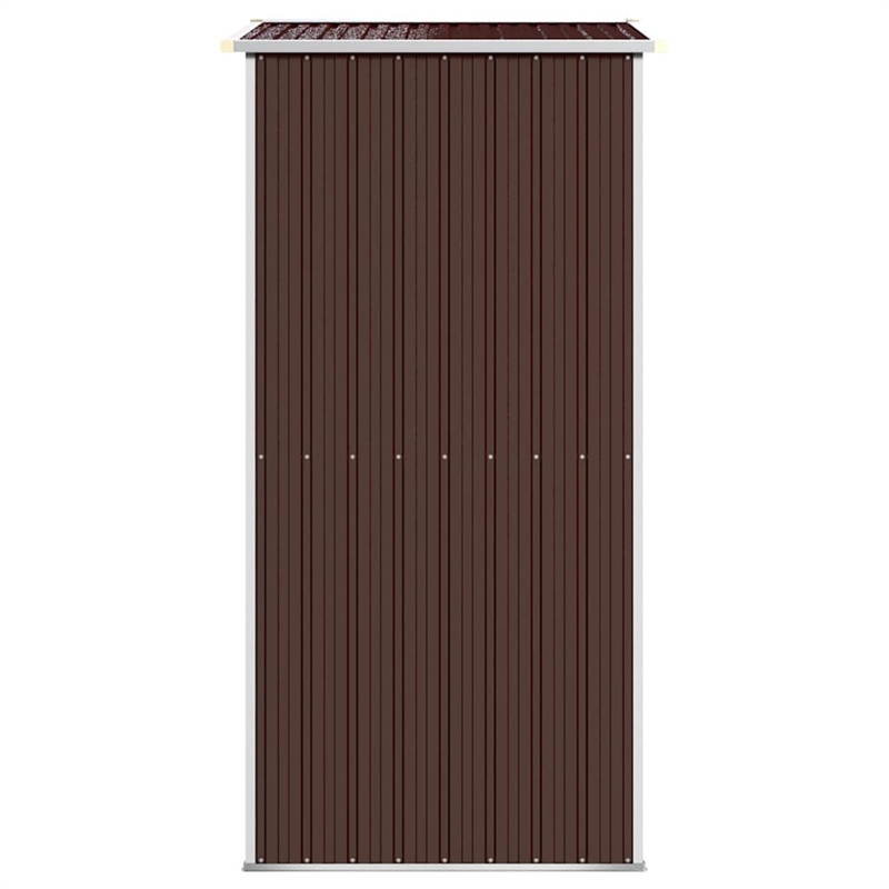vidaXL Galvanized Steel Large Garden Shed in Dark Brown