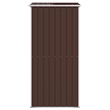 vidaXL Galvanized Steel Large Garden Shed in Dark Brown