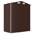 vidaXL Galvanized Steel Large Garden Shed in Dark Brown