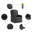 vidaXL Leather Massage Recliner Chair in Black