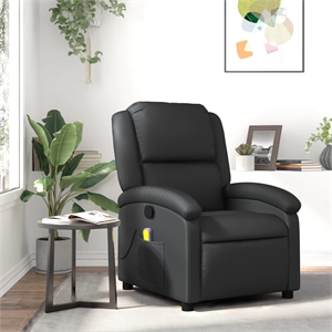 vidaXL Leather Massage Recliner Chair in Black