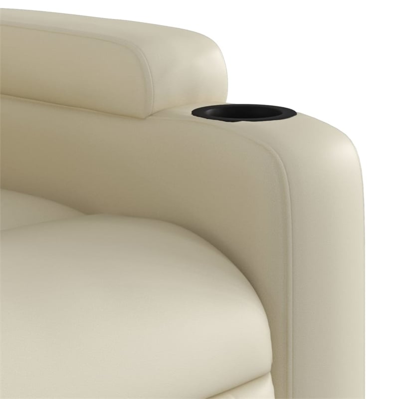 vidaXL Faux Leather Recliner Chair in Cream