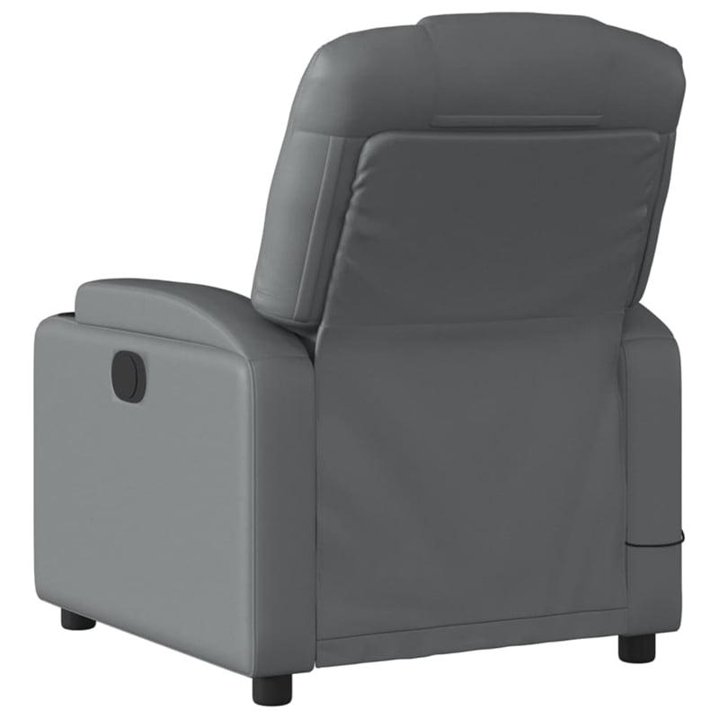 vidaXL Faux Leather Massage Recliner Chair in Grey