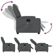 vidaXL Faux Leather Massage Recliner Chair in Grey