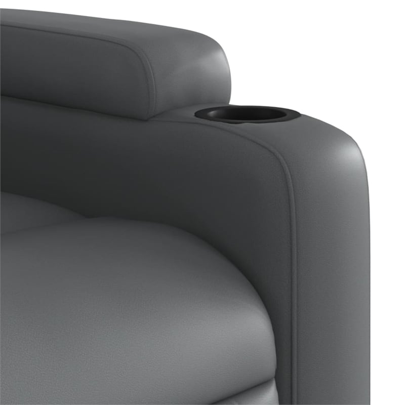 vidaXL Faux Leather Massage Recliner Chair in Grey