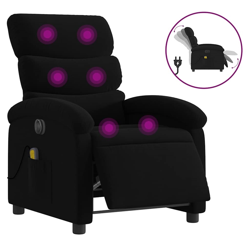 vidaXL Electric Massage Recliner Chair in Black