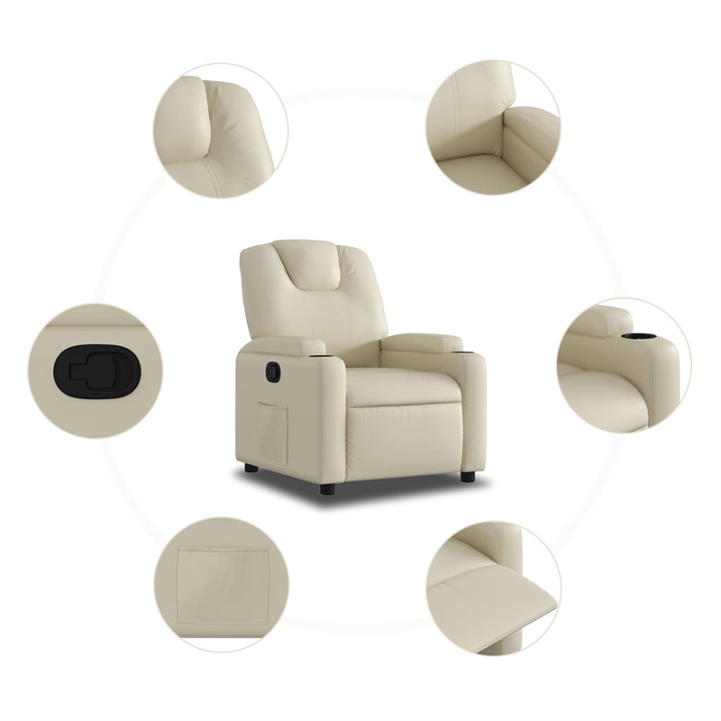 vidaXL Recliner Chair in Cream