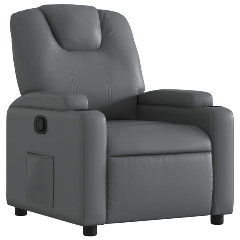 vidaXL Faux Leather Recliner Chair in Gray