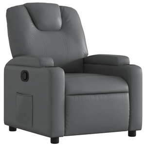 vidaXL Faux Leather Recliner Chair in Gray
