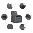 vidaXL Faux Leather Recliner Chair in Gray
