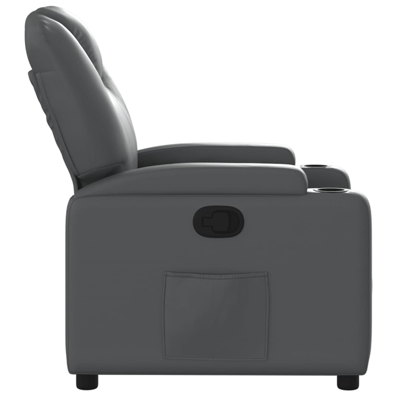 vidaXL Faux Leather Recliner Chair in Gray
