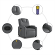 vidaXL Faux Leather Massage Recliner Chair in Grey