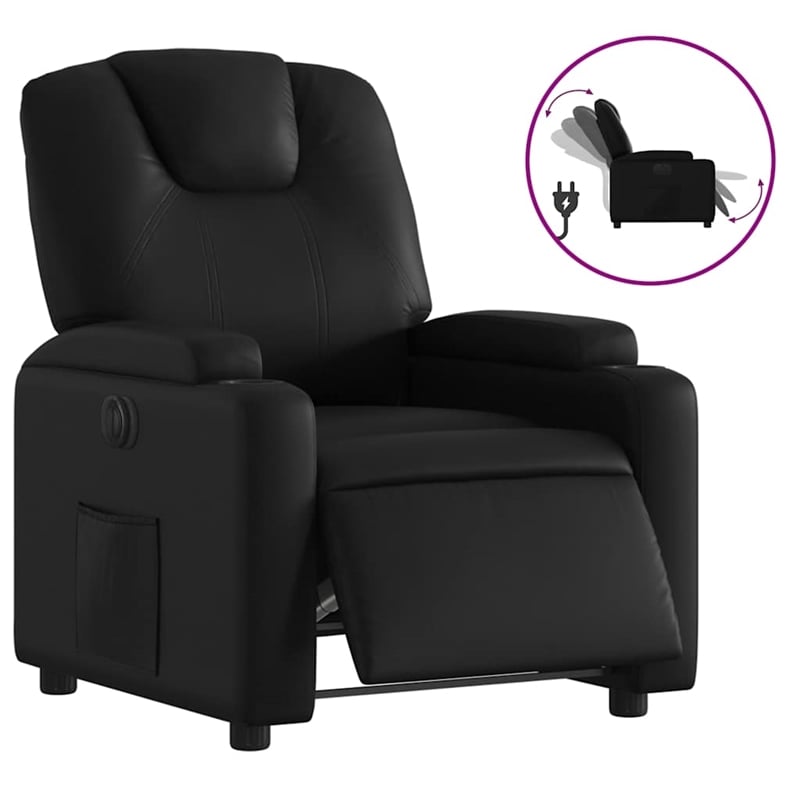 vidaXL Faux Leather Electric Recliner Chair in Black