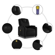 vidaXL Faux Leather Electric Massage Recliner Chair in Black