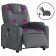 vidaXL Faux Leather Electric Massage Recliner Chair in Gray