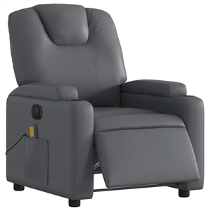 vidaXL Faux Leather Electric Massage Recliner Chair in Gray