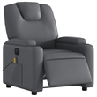 vidaXL Faux Leather Electric Massage Recliner Chair in Gray