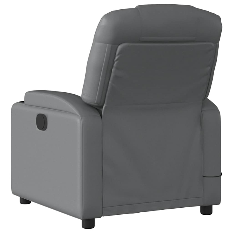 vidaXL Faux Leather Electric Massage Recliner Chair in Gray
