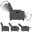vidaXL Faux Leather Electric Massage Recliner Chair in Gray