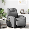vidaXL Faux Leather Electric Massage Recliner Chair in Gray