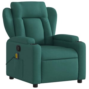 vidaXL Massage Recliner Chair Dark Polyester in Green