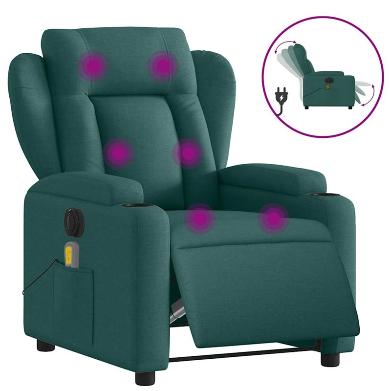 vidaXL Electric Massage Recliner Chair in Green