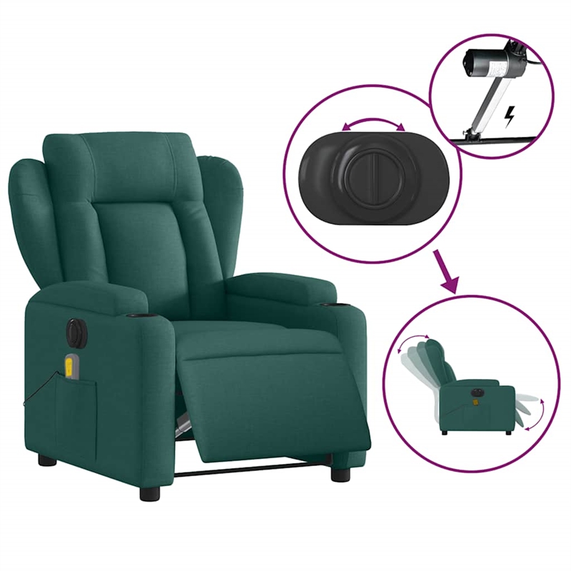 vidaXL Electric Massage Recliner Chair in Green