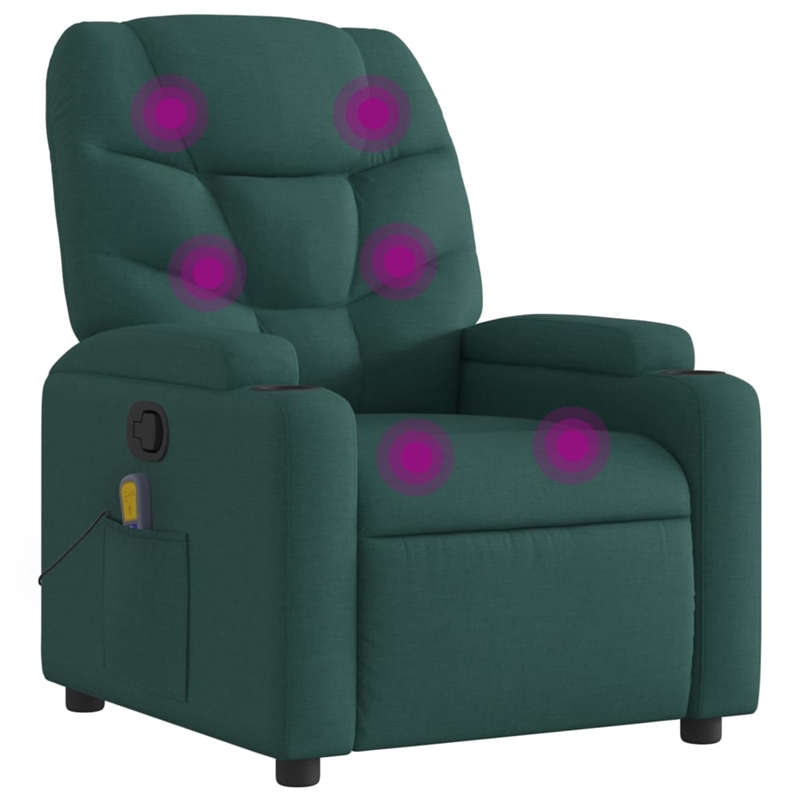 vidaXL Massage Recliner Chair Dark in Green