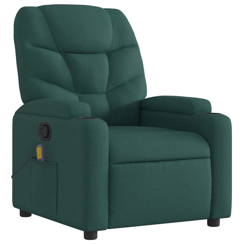 vidaXL Massage Recliner Chair Dark in Green