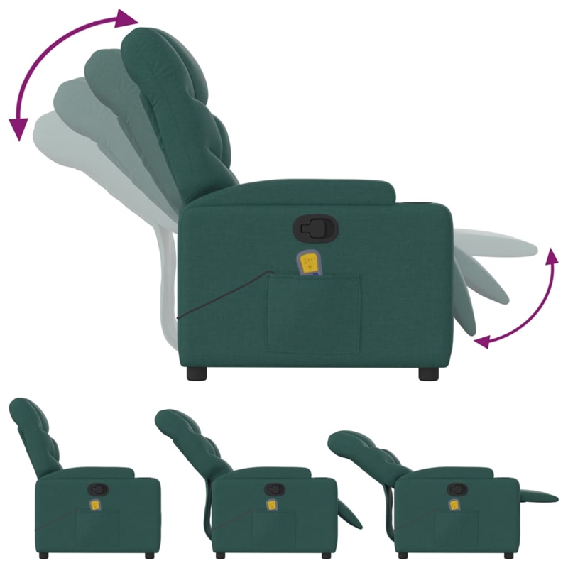 vidaXL Massage Recliner Chair Dark in Green