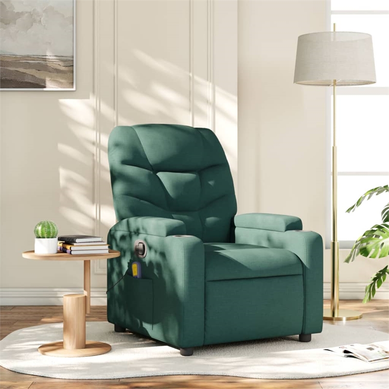 vidaXL Massage Recliner Chair Dark in Green