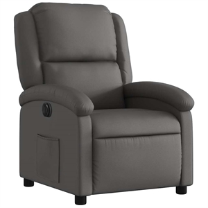vidaXL Leather Electric Recliner Chair Real in Gray
